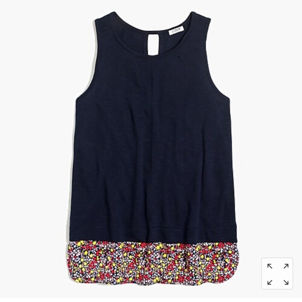 Jcrew summer blouse, drapey tank top.